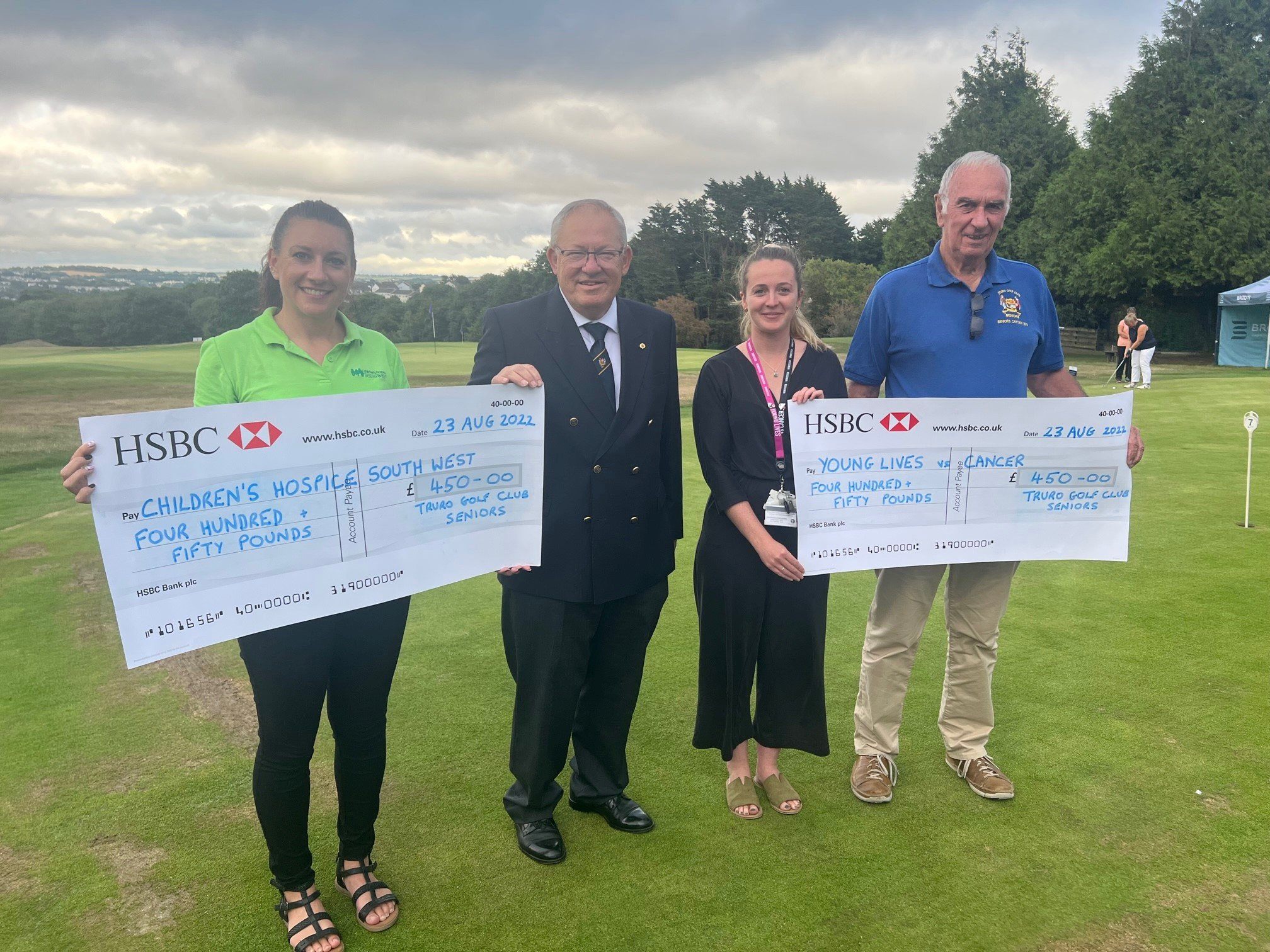 Truro Golfers donate to two children’s charities Childrens Hospice